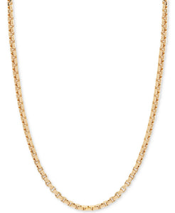 24" Round Box Link Chain Necklace (1-1/2mm) in 14k Gold